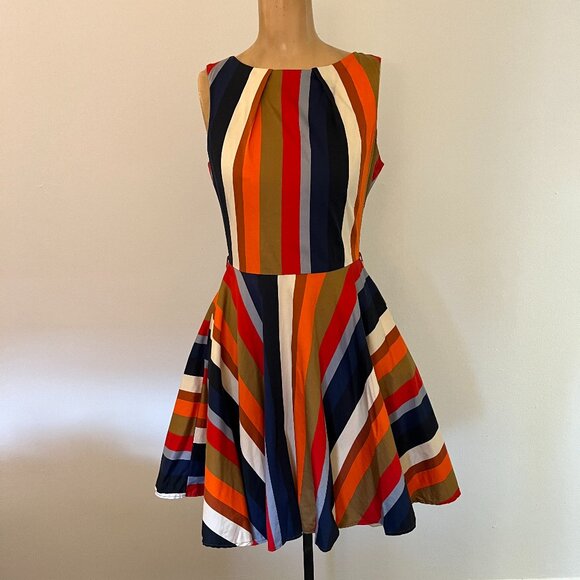 Striped Skater Skirt by Closet in Size 12 (Runs Very Small) - From the UK - Picture 1 of 12